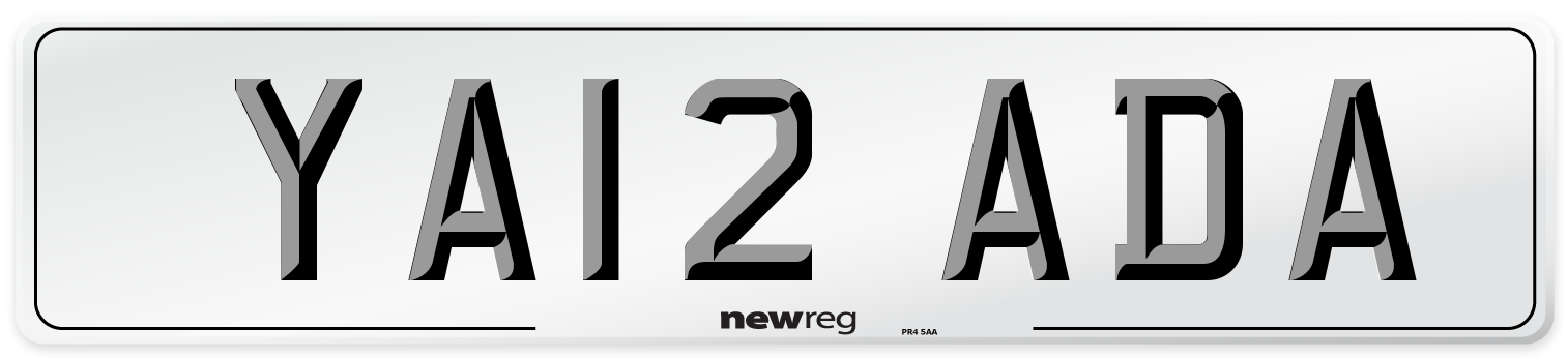 YA12 ADA Number Plate from New Reg